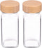 Churboro Replacement Glass Spice Jars with Bamboo Lids - 4 oz Square Spice Jars