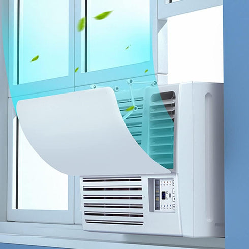 Air Conditioner Deflector for Window Units - Universal Adjustable Anti-Wind Baffles, 20.83"x10.61" Freely Cut, White