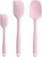 Silicone Spatula Set - Rubber Spatula - 600°F Heat Resistant Baking Spoon & Spatulas (Pink) by Cooptop