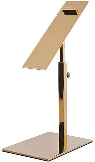 Adjustable Height Gold Shoe Display Stand - Modern Metal Riser for Sandals