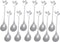 12 Pieces 4.7" Stainless Steel Leaf Shape Mini Dessert Spoons Set for Home Kitchen Tableware