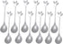 12 Pieces 4.7" Stainless Steel Leaf Shape Mini Dessert Spoons Set for Home Kitchen Tableware