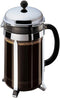 Bodum 51oz Chambord French Press Coffee Maker, High-Heat Borosilicate Glass, Polished Stainless