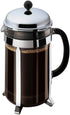 Bodum 51oz Chambord French Press Coffee Maker, High-Heat Borosilicate Glass, Polished Stainless