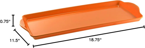2pc Set, Calypso Basics by Reston Lloyd Melamine Tray Rectangular Serving/Ottoman Tray with Handles and Matching Small