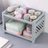 2 Tier Plastic Countertop Shelf Organizer Storage Rack, Multifunction Kitchen Spice Rack and Bathroom Shelf Organizer