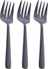 Matte Black Serving Fork, 9.5-inch Stainless Steel Large Serving Fork, Heavy Duty, Satin Finish, Set of 3