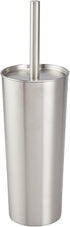 mDesign Slim Metal Toilet Brush Set - Modern Freestanding Holder for Bathroom