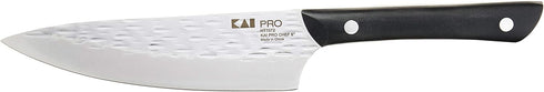 Kai PRO 6" Chef’s Knife, Hand Sharpened Kitchen Knife, Japanese AUS6M Stainless Steel Blade, Full-Tang POM Handle