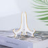 Artliving 4" White Gold Decorative Small Plate Stand Holder, Plastic Picture Easel Display Stand (2 Pack)