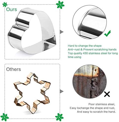 5 Pieces Heart Cookie Cutter - 3.95", 3.35", 2.75", 2.36", 1.37" Valentine s Day Cookie Cutters for Baking and