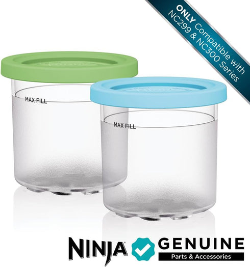 2 Pack, NC299AMZ NC300s 1 XSKPLID2CD Ninja CREAMi Original Pints Compatible with & Series CREAMi Ice Cream Makers