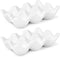 Flexzion Porcelain Egg Crate - 6-Egg Capacity Ceramic Holder for Fridge, 2 Pack, White