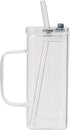 FUENYEJIA Lided straw glass cup, 13 ounce iced coffee cup for juice, milk,