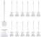 FoldTier 15 Sets Toilet Holder and Brush Set 16.14 Inch Toilet Bowl