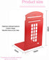 MerryNine 2pcs Metal Book Ends, Non Skid Heavy Bookends for Shelves, Telephone Booth Decorative Organizers (Red-2pcs)