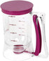 Pancake Batter Dispenser with Spring-Loaded Handle for Pancake Waffle Maker, Kitchen Accessory Mixing Cup (Purple)