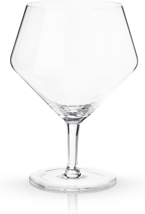 Viski Raye Angled Stemmed Gin and Tonic Glasses, Set of 2, Premium Crystal Clear Cocktail Gin Glasses for Gin Lovers