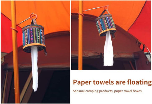 Tissue Holder Toilet Paper Storage Holder, Outdoor Hiking Roll Paper Hanging Cover Wipes Box Case Holder with Hook for