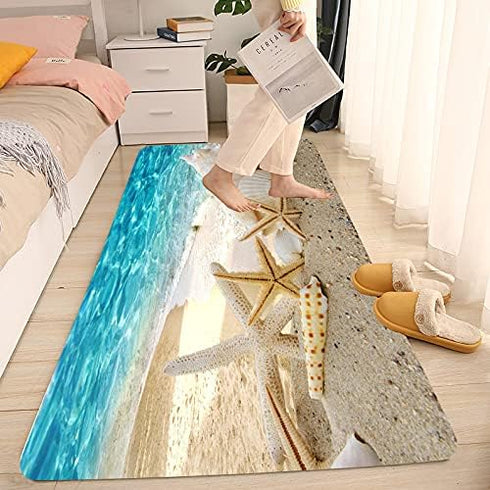 3D Non Slip Bath Rugs Sponge Foam for Bathroom,Durable Flannel Mat Bright Print rug for Living Room, Absorbent water