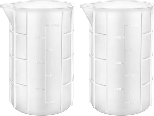 Gartful 700ml Extra Large Silicone Measuring Cups Set of 2, Nonstick Reusable Craft Mixing Cups for Epoxy, 23 oz