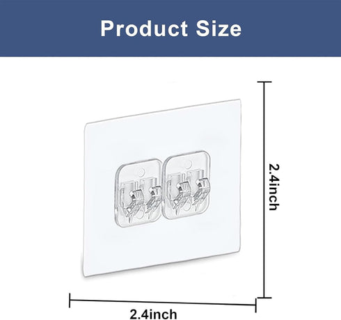 4 PACK (2.4x2.4 inch) Shower Caddy Adhesive Replacement, Shower Shelf Adhesive No Drilling, Adhesive Shower Hooks
