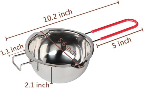 Stainless Steel Double Boiler Pot, Heat Resistant Handle for Melting Chocolate, 2 Cup Capacity