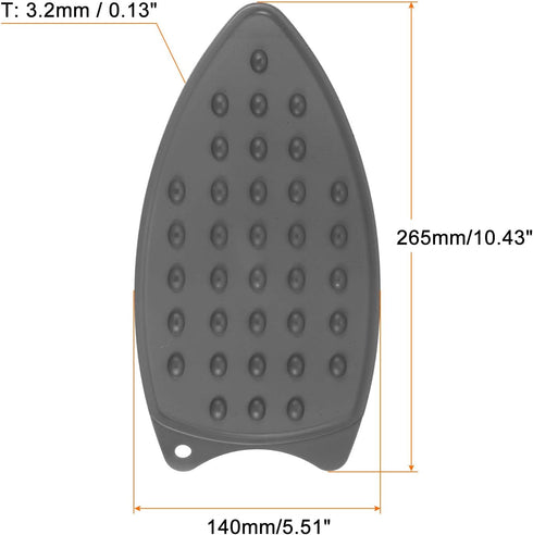 Silicone Iron Rest Pad, Multipurpose Hot Resistant Mat for Ironing Board, Compact Mat for Steam (Grey).