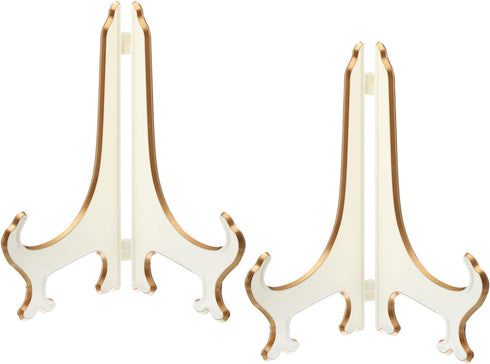 PATIKIL 9" Acrylic Decorative Plate Stand Holder, 2 Pack Table Use Foldable Picture Easel Frame for Photos