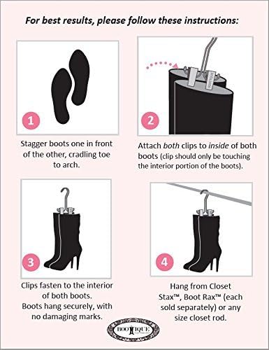 Boottique (Set 3); On Sale! The Boot Hanger in Black - Shoe Storage Space Saver of Boot Hanger, Boot Holder, Boot Clips