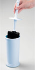 mDesign Toilet Bowl Brush and Holder - Covered Bathroom Toilet Brush - Standing Toilet Bowl Scrubber in Modern Holder
