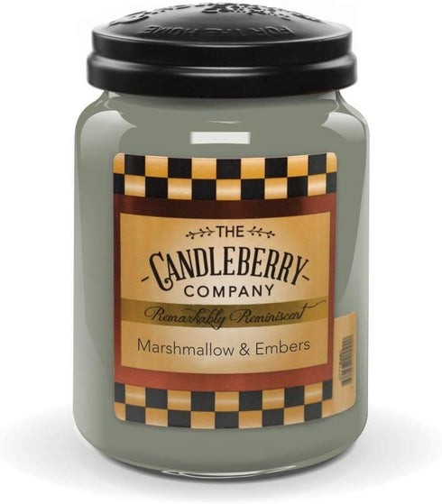 Candleberry Candles, Strong Fragrances for Home, Hand Poured in The USA, Highly Scented Large Jar 26 oz (Marshmallow