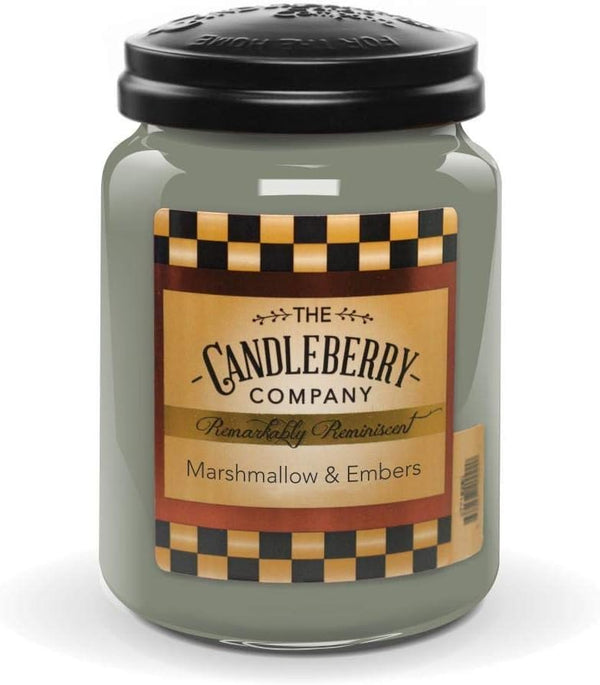 Candleberry Candles, Strong Fragrances for Home, Hand Poured in The USA, Highly Scented Large Jar 26 oz (Marshmallow