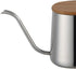 Pour Over Kettle, 12oz/350ml Stainless Steel Gooseneck Coffee Pot with Long Narrow Spout and Wooden Lid