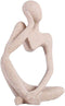 Asng Sandstone Resin Thinker Style Abstract Sculpture Statue Collectible Figurines Home Office Bookshelf