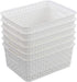 Farmoon 6 Packs White Plastic Organizing Basket - Small Pantry Storage Baskets