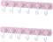 Kids Coat Rack Wall Mount, Adhesive Wall Hooks with 6 Rotating Hooks for Hanging Clothes, Pink Decorative Hangers