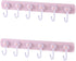 Kids Coat Rack Wall Mount, Adhesive Wall Hooks with 6 Rotating Hooks for Hanging Clothes, Pink Decorative Hangers