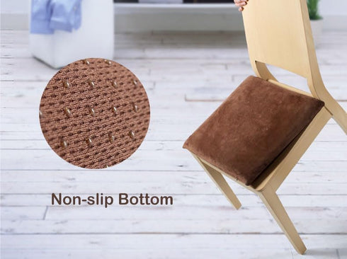 Square Memory Foam Chair Cushion - 16x16 in Black for Kitchen, Dining, Office, or Car