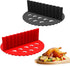 Zayookey 2 Pack Silicone Air Fryer Liners Divider - 6.5inch Reusable Heat Resistant Basket Divider Pads (Black+Red)