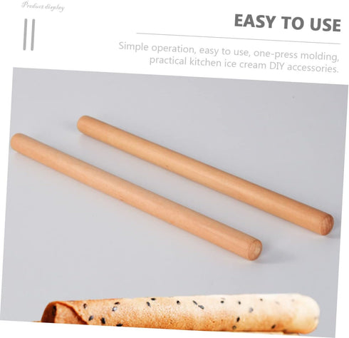 PRETYZOOM 2pcs Ice Cream Waffle Cone Roller Set, Krumkake Pastry Making Tool for DIY Omelets
