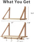 Room,Bedroom,Study,Set 2 FRIADE Wall Wood Floating Shelves,Multifunctional PU Leather Strap Storage Shelves,Storage