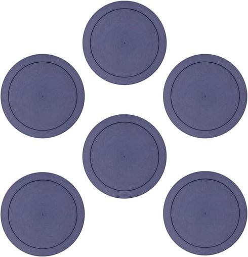 CIBI 6PK Food Storage Container Lids (4 Cups, Blue) for Pyrex and Anchor Round Glass Containers, Dishwasher Safe