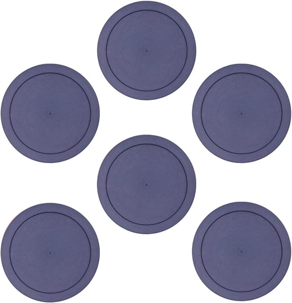 CIBI 6PK Food Storage Container Lids (4 Cups, Blue) for Pyrex and Anchor Round Glass Containers, Dishwasher Safe