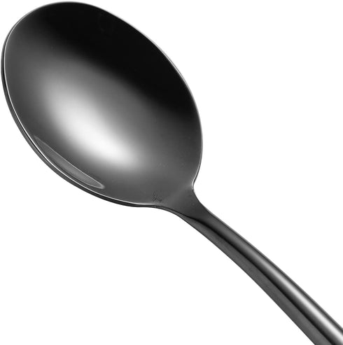 Steel Black Soup Spoon, Long Handled Great Circle Spoons, 4 Pieces, 8.7x1.6 Inches