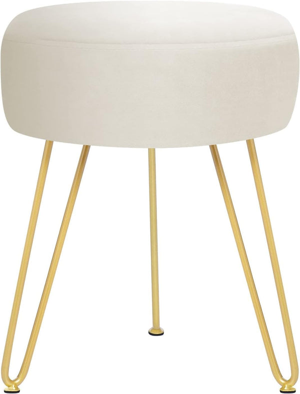 GERANT Multifunctional Vanity Stools - Velvet Round Ottoman Modern Dressing Stool -Upholstered