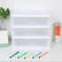 BYCY Plastic Stackable Storage with 3 Drawers, White Makeup Organizer for Bathroom, Desk, and Easy Assembly