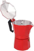 Classic Stovetop Espresso Maker, 6-Cup Capacity Aluminum Coffee Machine Moka Pot for Home or Office Use (Red)