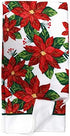 Poinsettia 5 Piece Christmas Kitchen Linen Bundle with 2 Dish Towels, 2 Potholders, and 1 Oven Mitt