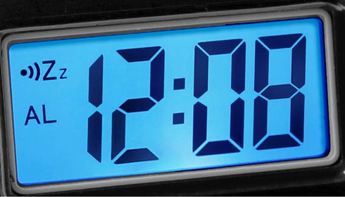 Westclox LCD Digital Bedside Alarm Clock, Black, 3-Inch, Battery Operated with Blue Backlit Display and Snooze Function